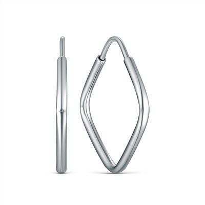 Серьги-конго из серебра родированные - Ромбы 02-12-4420