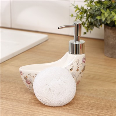 Дозатор для моющего средства с подставкой для губки Доляна «Вечерний звон», 160 мл