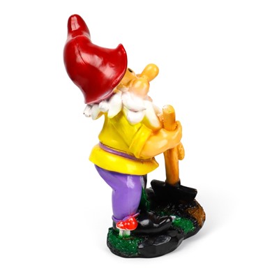 Садовая фигура из гипса «Гном с лопатой на подставке», 42×24×26 см