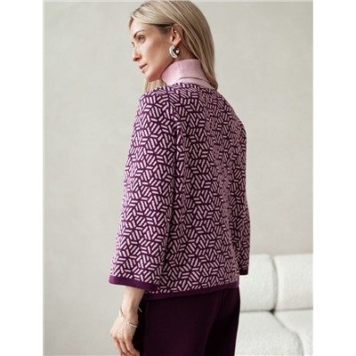 Свитер жаккардовой вязки с кашемиром