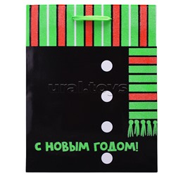 Бумажный пакет для сувенирной продукции, флуоресцентная печать, с шириной основания 17,8 см.