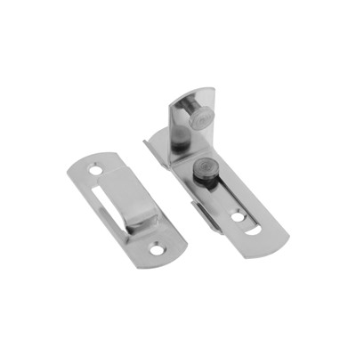 Шпингалет накладной ТУНДРА, угловой, 60×43 мм, цвет хром