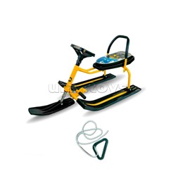 Игрушка Снегокат детский 208 "Auto Car" с высокой рамой и со спинкой (MotoYellow)