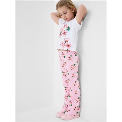 Комплект трикотажный для девочек: фуфайка (футболка), брюки