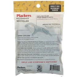 Plackers, EcoChoice, Activated Charcoal Dental Flossers, Fresh Mint, 90 Count