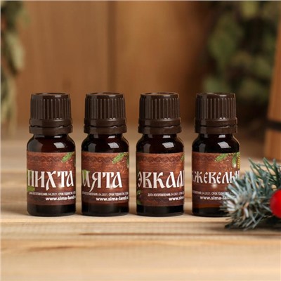 Новогодний набор эфирных масел «Любимому мужу!», пихта, мята, эвкалипт, можжевельник, 4 шт. по 10 мл