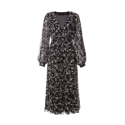 Платье с поясом миди женское MIST, размер 48, чёрное