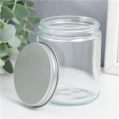 Банка для свечей с крышкой «Прозрачная», стекло, 8.8×7×7 см