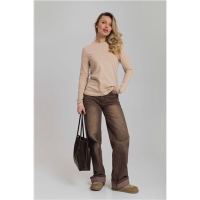 Лонгслив из кулирки с лайкрой М326003б