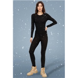 Леггинсы женские термо 642266 (Черный)