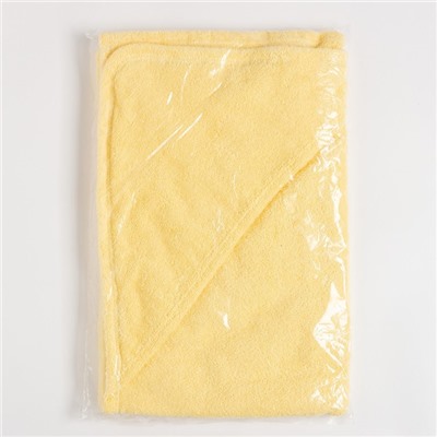 Полотенце уголок махровое Крошка Я 85×85 см, цвет светло-жёлтый, 100% хлопок, 320 г/м²