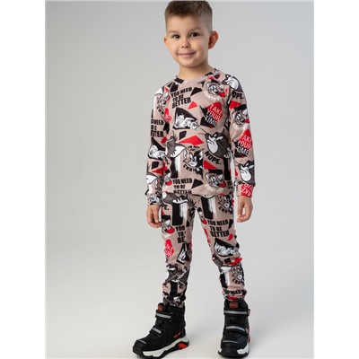 Термокомплект трикот. для мальчиков: фуфайка (футболка) с длин. рук, брюки