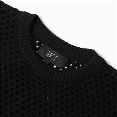 Джемпер сетка женский MIST Knitwear, размер 44-46, чёрный