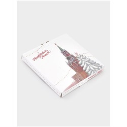 Блюдо новогоднее сервировочное Доляна «Московский мишка», d=19 см, стекло, цвет белый