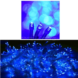 Электрогирлянда-занавес 6*3м, 640 ламп, синий в пакете