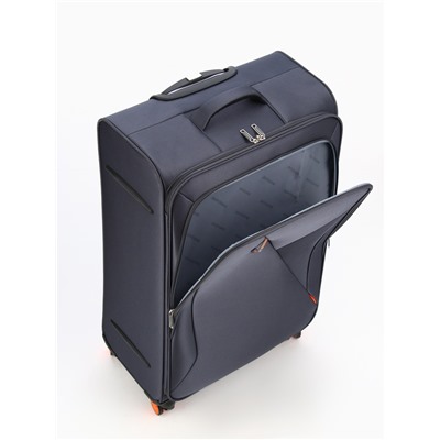 Чемодан на колёсах Bagvoyage большой 113 л (L), на молнии, 4 колеса, тёмно-серый