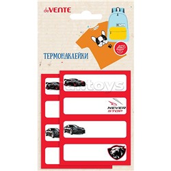 Набор именных термонаклеек на тканевой основе "Never Stop" 60x20 мм, 8 шт, в пластиковом пакете с подвесом