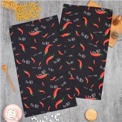 Набор кухонных полотенец Этель Pepper, 40×73 см-2 шт., 100% хлопок, репс 210 г/м²