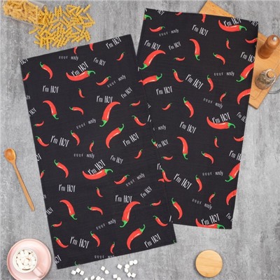 Набор кухонных полотенец Этель Pepper, 40×73 см-2 шт., 100% хлопок, репс 210 г/м²