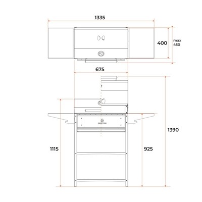 Мангал Family Optima BBQ FOB 2000, 2 мм, 133.2×44.1×111 см