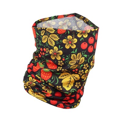 Бафф туристический «Хохлома» для защиты от ветра и пыли, чёрный