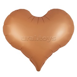Шар (24''/61 см) Сердце, Люкс, Розовое Золото, Сатин, 1 шт. в уп.