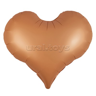 Шар (24''/61 см) Сердце, Люкс, Розовое Золото, Сатин, 1 шт. в уп.