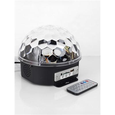 Ночник проектор «Хрустальный диско-шар» 17.5 см, динамик, свечение RGB, 220 В