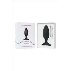 Черная анальная втулка LOVENSE Hush 2 (M) - 13,5 см.