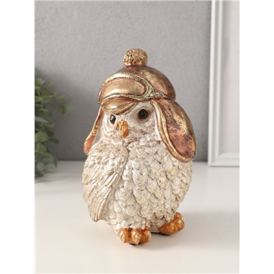 Фигурка полистоун «Сова в шапке-ушанке», 10.5×12×18 см