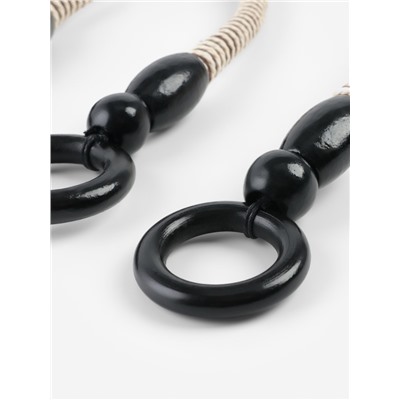 Ручки для сумки, 2 шт., вощёный шнур, 46±1×4.5 см, чёрные