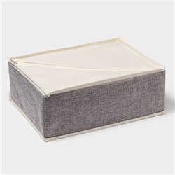 Органайзер для хранения белья Доляна «Тео», 6 ячеек, с прозрачной крышкой, 32×23×12 см, серый