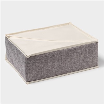 Органайзер для хранения белья Доляна «Тео», 6 ячеек, с прозрачной крышкой, 32×23×12 см, серый