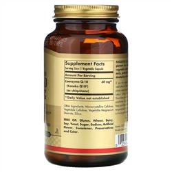Solgar, Вегетарианский CoQ-10, 60 мг, 180 растительных капсул