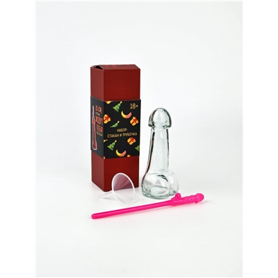 Подарочный набор новогодний «С Новым годом»: стакан 100 мл, трубочка, 18+