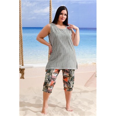 Костюм 9232 (Пальмы хаки)