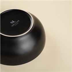 Салатники SL Home «Дарк», 1.2 л, d=18.5 см, набор 2 шт., фарфор, чёрные