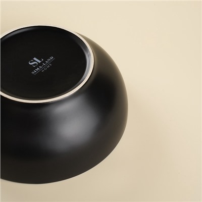 Салатники SL Home «Дарк», 1.2 л, d=18.5 см, набор 2 шт., фарфор, чёрные