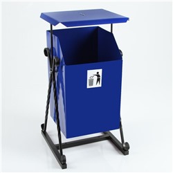 Урна для мусора «Квадратная», уличная, с крышей, 22 л, бак 0.5 мм, 63×33×33 см, синяя