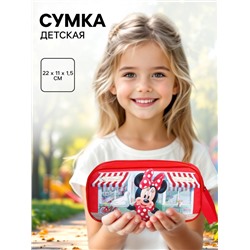 Сумка детская на молнии, 22×11×1.5 см, для девочки, косметичка, Минни Маус
