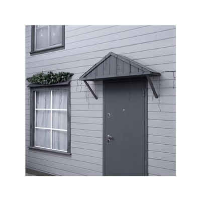 Гирлянда «Бахрома» 6×0.7 м, IP44, УМС, тёмная нить, 120 LED, свечение мульти, 220 В