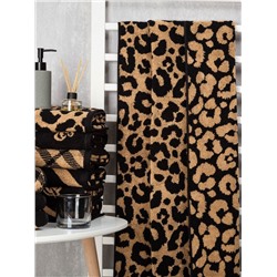 Полотенце махровое Этель «Леопард», 70×130 см, 100% хлопок, 420 г/м², чёрно-золотое