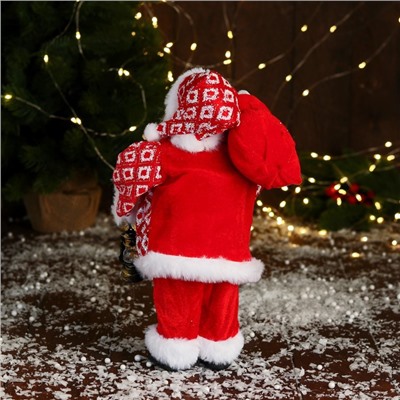 Дед Мороз под ёлку «Зимнее волшебство. Новогодняя игрушка с орнаментом», 28 см, красный