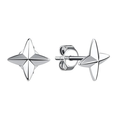 Серьги из серебра без вставки, Л-12492