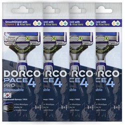 Станок для бритья с несъемной головкой DORCO PACE-4 PRO (4 шт.), FRC 100-4P