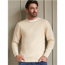 Джемпер с круглым воротом из хлопка с нейлоном