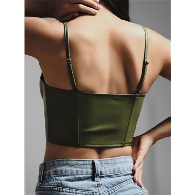 Корсет женский кожаный MIST, размер XS, хаки