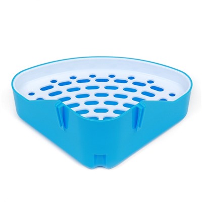 Туалет для кроликов и хорьков, 24×18×11 см, угловой, пластик, синий