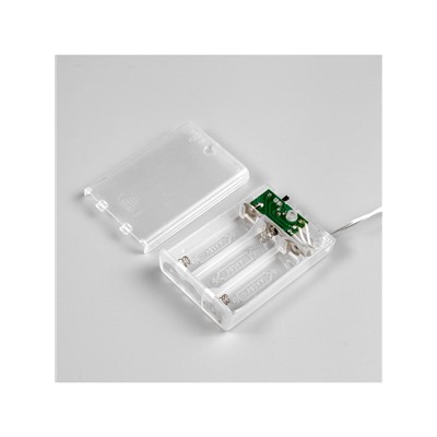 Гирлянда «Нить» 2 м, IP20, прозрачная нить, 20 LED, 2 режима, батарейки AAх3 (нет в комплекте), свечение мульти