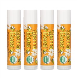 Sierra Bees, Органические бальзамы для губ, мед, 4 штуки в упаковке весом 0,15 унции (4,25 г) каждая